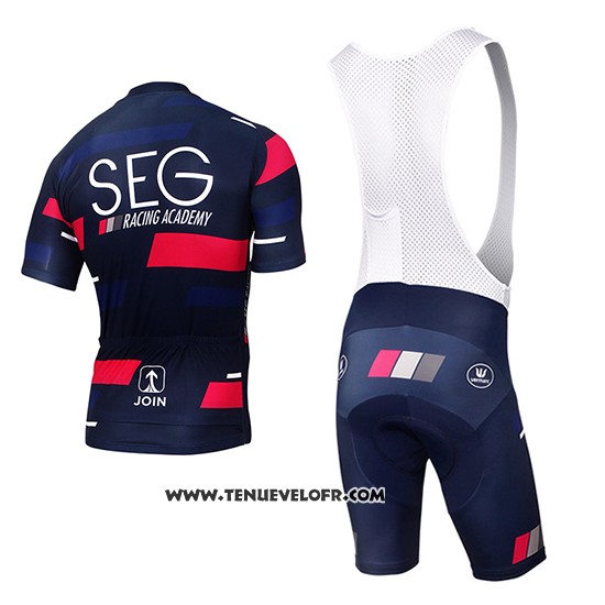 2017 Maillot Ciclismo SEG Racing Academy Bleu et Rouge Manches Courtes et Cuissard